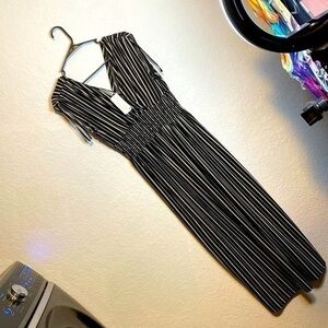 JON & Anna Contemporary maxi dress blk and cream stripe 1XL